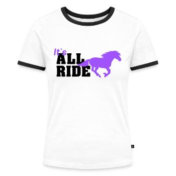 all ride - Frauen Kontrast-T-Shirt - Weiß/Schwarz - Vorne - Selfina (174cm)