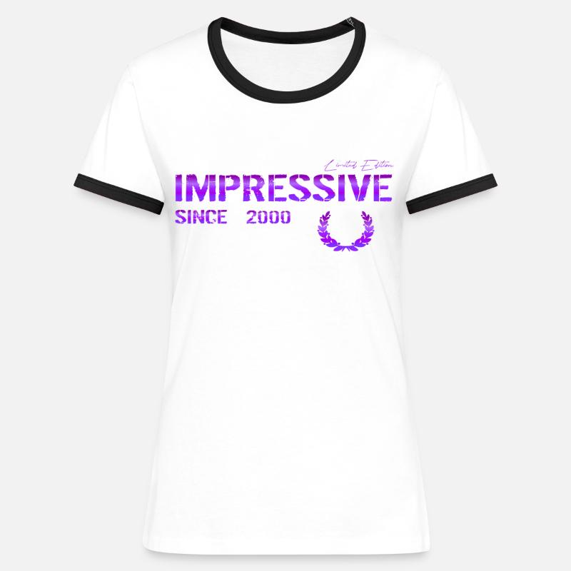 Impressive since 2000 - Women's Ringer T-Shirt - white/black