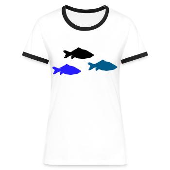 Pisces - Women's Ringer T-Shirt - white/black - Front - Selfina (174cm)