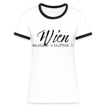 Wien - Frauen Kontrast-T-Shirt - Weiß/Schwarz - Vorne - Selfina (174cm)