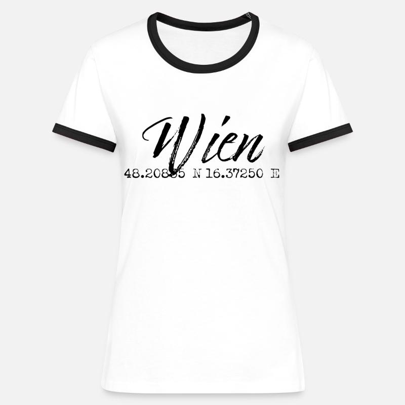 Vienna - Women's Ringer T-Shirt - white/black