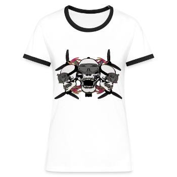 Drone Pilot - Women's Ringer T-Shirt - white/black - Front - Selfina (174cm)