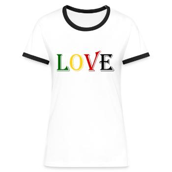love - T-shirt contrasté Femme - blanc/noir - Devant - Selfina (174cm)