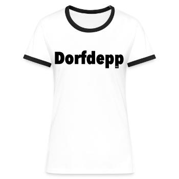 village Depp - T-shirt contrasté Femme - blanc/noir - Devant - Selfina (174cm)