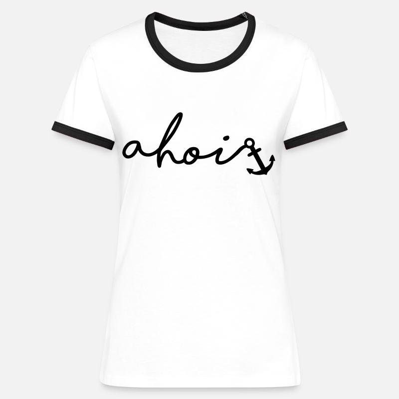 Ahoy - Women's Ringer T-Shirt - white/black