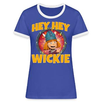 Vic le Viking Hey Hey Wickie Song - T-shirt contrasté Femme - bleu/blanc - Devant