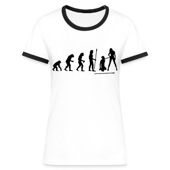 evolution_wedding1 - Women's Ringer T-Shirt - white/black - Front - Selfina (174cm)
