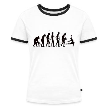 Ballett Tänzerin Evolution Tanz Ballerina Tanzkurs - Frauen Kontrast-T-Shirt - Weiß/Schwarz - Vorne - Selfina (174cm)