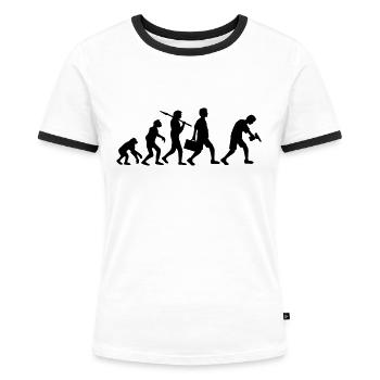 Craftsman Evolution - T-shirt contrasté Femme - blanc/noir - Devant - Selfina (174cm)
