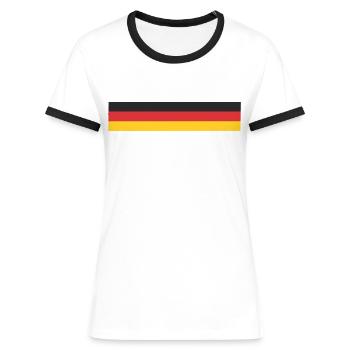 Trikot Deutschland Fußball - Frauen Kontrast-T-Shirt - Weiß/Schwarz - Vorne - Selfina (174cm)