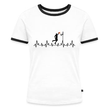 Basketball - Frauen Kontrast-T-Shirt - Weiß/Schwarz - Vorne - Selfina (174cm)
