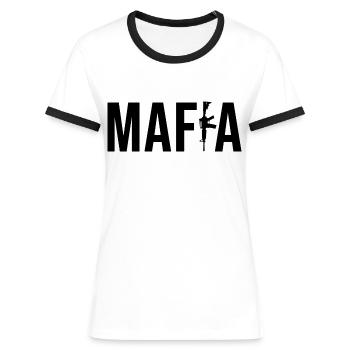 mafia - Frauen Kontrast-T-Shirt - Weiß/Schwarz - Vorne - Selfina (174cm)