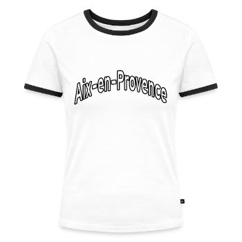 Aix en Provence - Frauen Kontrast-T-Shirt - Weiß/Schwarz - Vorne - Selfina (174cm)