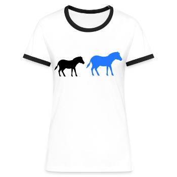 Horse Pony 2 - Women's Ringer T-Shirt - white/black - Front - Selfina (174cm)