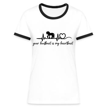 ton battement de sabot est mon battement de cœur Tinker Friese - T-shirt contrasté Femme - blanc/noir - Devant - Selfina (174cm)