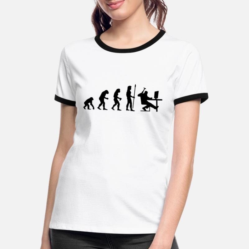evolution_pc_1 Frauen Kontrast-T-Shirt