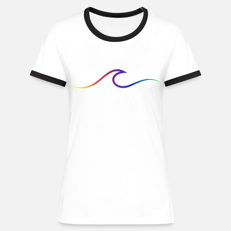 Wave wave Surfing Water Rat Surfer - Women's Ringer T-Shirt - white/black