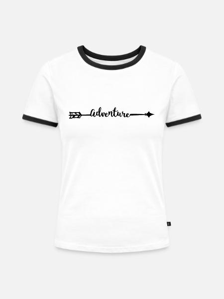 adventure - Women's Ringer T-Shirt - white/black
