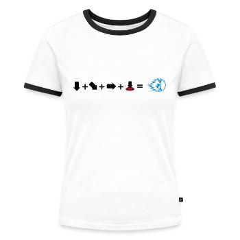 Hadoken - T-shirt contrasté Femme - blanc/noir - Devant - Selfina (174cm)