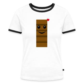 Milch und Schokolade Partner Kostüm FÜR IHN Witzig - Frauen Kontrast-T-Shirt - Weiß/Schwarz - Vorne - Selfina (174cm)