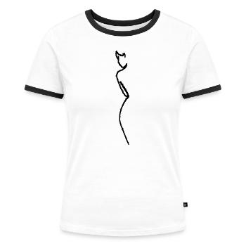 Silhouette - Frauen Kontrast-T-Shirt - Weiß/Schwarz - Vorne - Selfina (174cm)