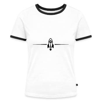 Ligne de fusée - T-shirt contrasté Femme - blanc/noir - Devant - Selfina (174cm)