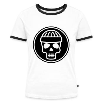 Skull kopf icon - Frauen Kontrast-T-Shirt - Weiß/Schwarz - Vorne - Selfina (174cm)