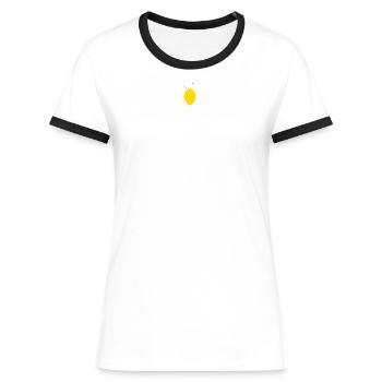 Lemon-fresh design! - Women's Ringer T-Shirt - white/black - Front - Selfina (174cm)