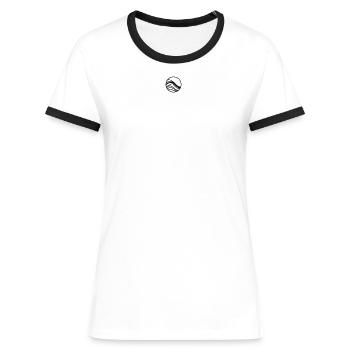Vague en ligne - T-shirt contrasté Femme - blanc/noir - Devant - Selfina (174cm)