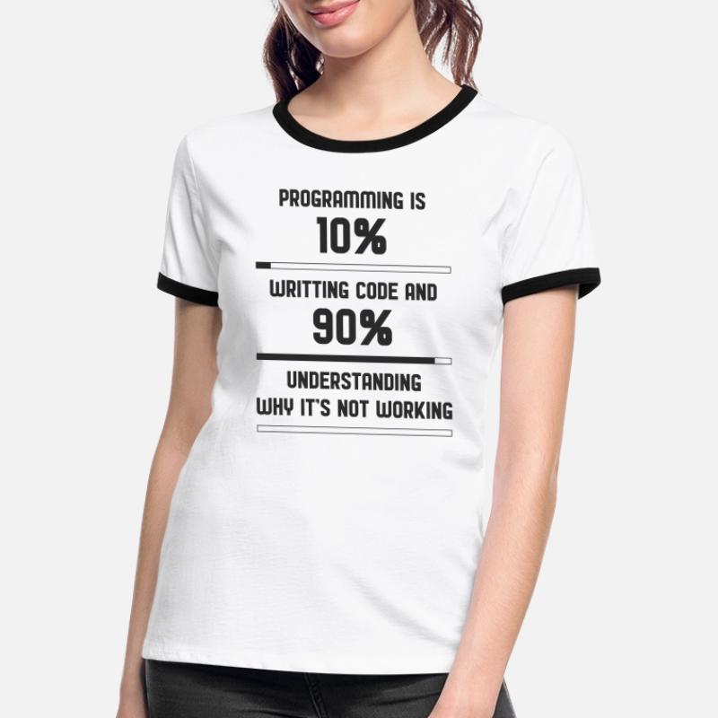 Code de programmation Funny T-shirt contrasté Femme
