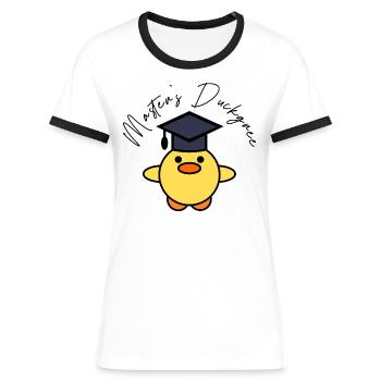 Master Duckgree - T-shirt contrasté Femme - blanc/noir - Devant - Selfina (174cm)