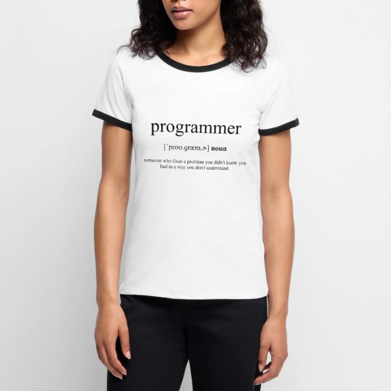 Programmer (Programmierer) Definition Dictionary Frauen Kontrast-T-Shirt