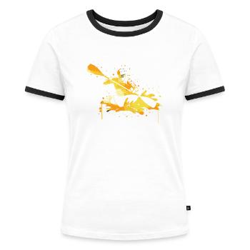 Kayak Kayak Kayaker - T-shirt contrasté Femme - blanc/noir - Devant - Selfina (174cm)