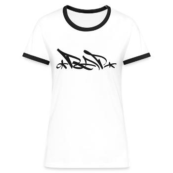 Rap - Frauen Kontrast-T-Shirt - Weiß/Schwarz - Vorne - Selfina (174cm)