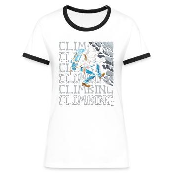 Klettern Kletterer - Frauen Kontrast-T-Shirt - Weiß/Schwarz - Vorne - Selfina (174cm)