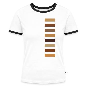 Shades of brown - Women's Ringer T-Shirt - white/black - Front - Selfina (174cm)
