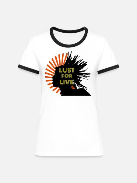 Lujuria por la vida (Shop alwinproduction) - Dame kontrast-T-shirt - hvid/sort