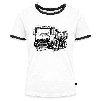 Camion camion camion-bascule ciężarówka camion camion - T-shirt contrasté Femme - blanc/noir - Devant - Selfina (174cm)