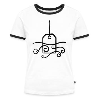 Tea bag - Women's Ringer T-Shirt - white/black - Front - Selfina (174cm)