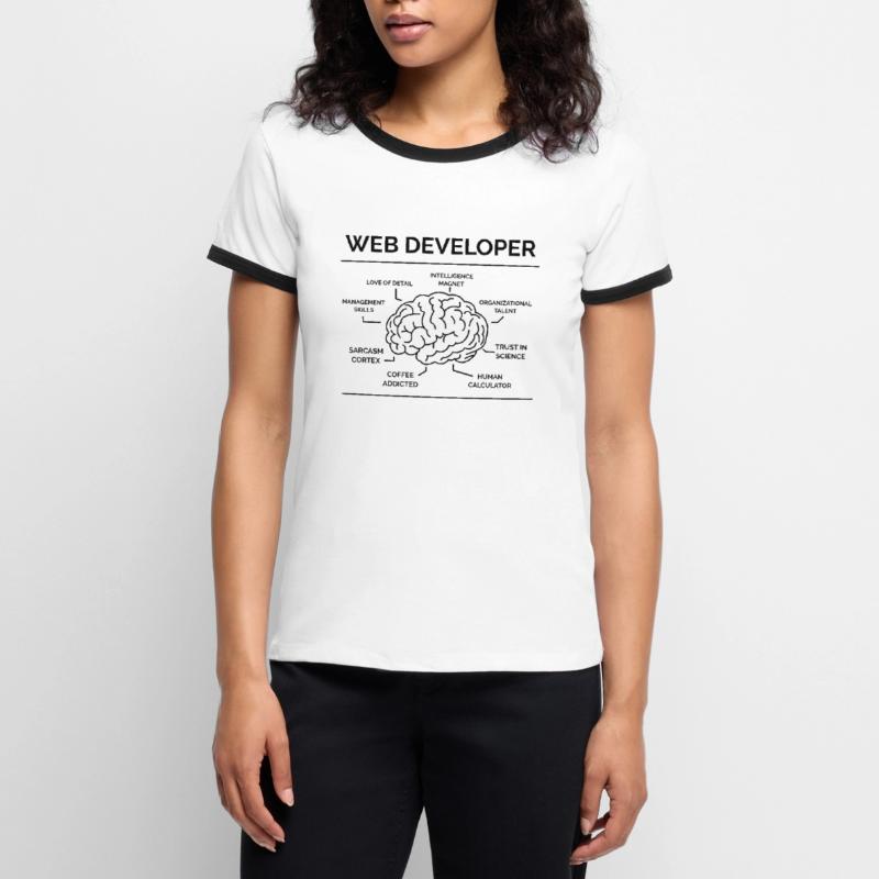 Web Developer Programmer Women's Ringer T-Shirt