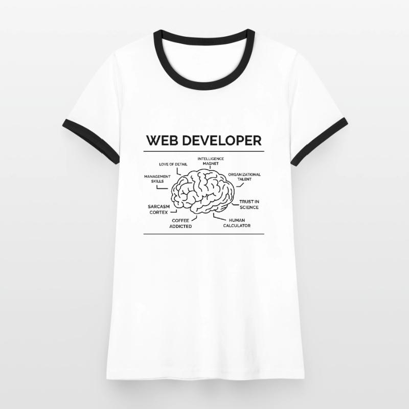 Web Developer Programmer Women's Ringer T-Shirt