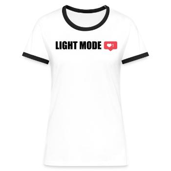 LIGHT MODE Heart - Women's Ringer T-Shirt - white/black - Front - Selfina (174cm)