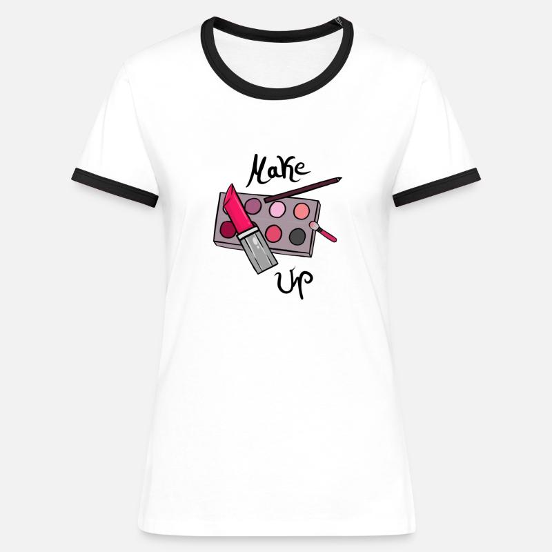 Make up - Women's Ringer T-Shirt - white/black