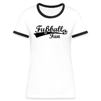 Fan de football du stade de football joueur de - T-shirt contrasté Femme - blanc/noir - Devant - Selfina (174cm)