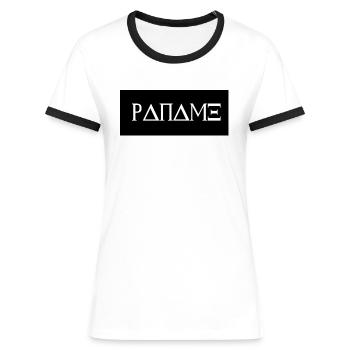 paname grec ok - T-shirt contrasté Femme - blanc/noir - Devant - Selfina (174cm)