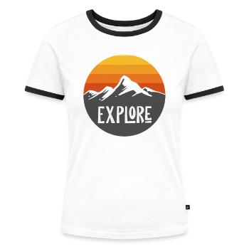 mountain sun explorer - Women's Ringer T-Shirt - white/black - Front - Selfina (174cm)