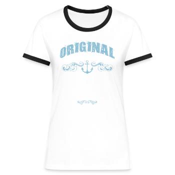 1969 original since - Frauen Kontrast-T-Shirt - Weiß/Schwarz - Vorne - Selfina (174cm)