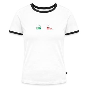 Endlich Rentner Gardasee Italien Urlaub Tourist - Frauen Kontrast-T-Shirt - Weiß/Schwarz - Vorne - Selfina (174cm)