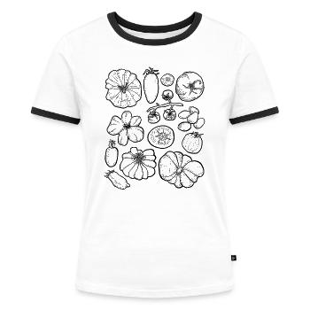 Tomates - T-shirt contrasté Femme - blanc/noir - Devant - Selfina (174cm)