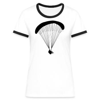 Gleitschirm - Frauen Kontrast-T-Shirt - Weiß/Schwarz - Vorne - Selfina (174cm)
